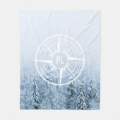 Brombalmonogram wintersparren fleece deken (Voorkant)