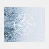 Brombalmonogram wintersparren fleece deken (Voorkant (Horizontaal))
