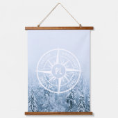 Brombalmonogram wintersparren hangend wandkleed (Voorkant)