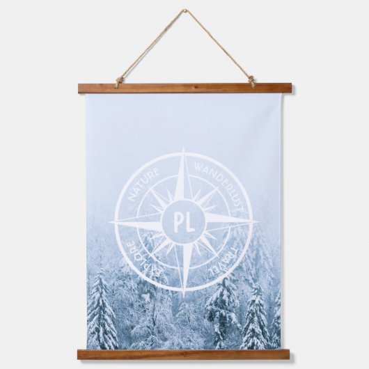 Brombalmonogram wintersparren hangend wandkleed (Voorkant)