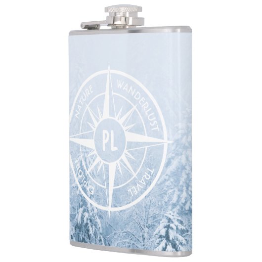 Brombalmonogram wintersparren heupfles (Links)