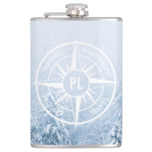 Brombalmonogram wintersparren heupfles (Voorkant)