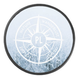 Brombalmonogram wintersparren hockey puck