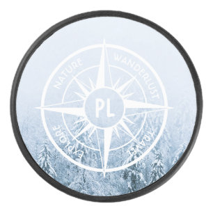 Brombalmonogram wintersparren hockey puck