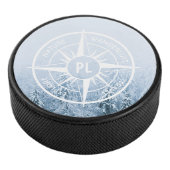 Brombalmonogram wintersparren hockey puck (3/4)