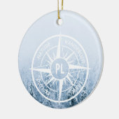 Brombalmonogram wintersparren keramisch ornament (Links)