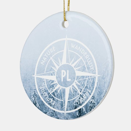 Brombalmonogram wintersparren keramisch ornament (Links)