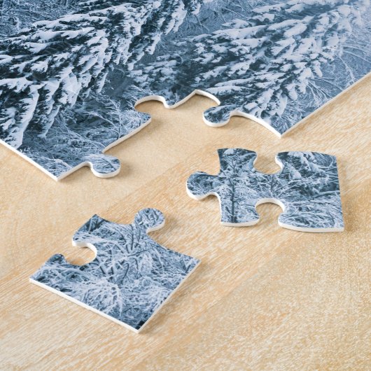 Brombalmonogram wintersparren legpuzzel (Zijkant)