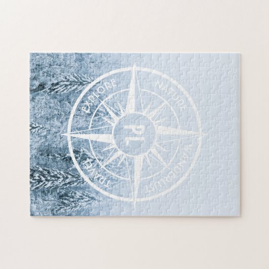 Brombalmonogram wintersparren legpuzzel (Horizontaal)