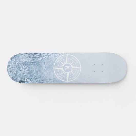 Brombalmonogram wintersparren persoonlijk skateboard (Horizontaal)