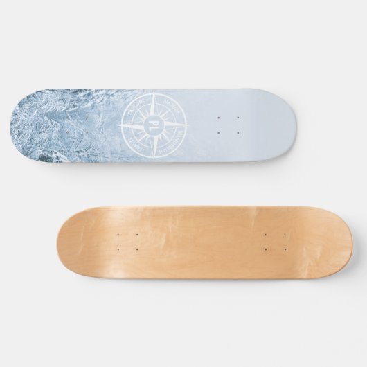 Brombalmonogram wintersparren persoonlijk skateboard (Horizontaal)