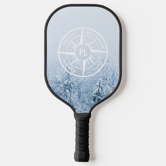 Brombalmonogram wintersparren pickleball paddle (Achterkant)