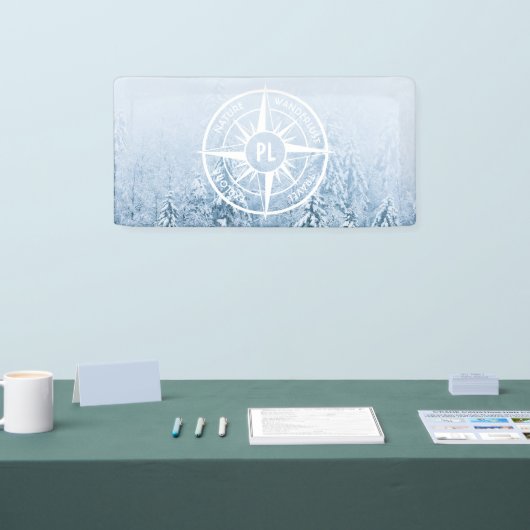 Brombalmonogram wintersparren spandoek (Beurs)