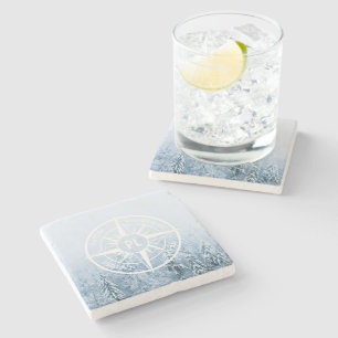 Brombalmonogram wintersparren stenen onderzetter