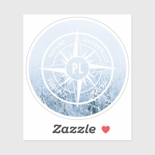 Brombalmonogram wintersparren sticker (Vel)