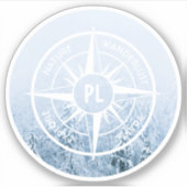 Brombalmonogram wintersparren sticker (Voorkant)