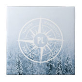 Brombalmonogram wintersparren tegeltje (Voorkant)