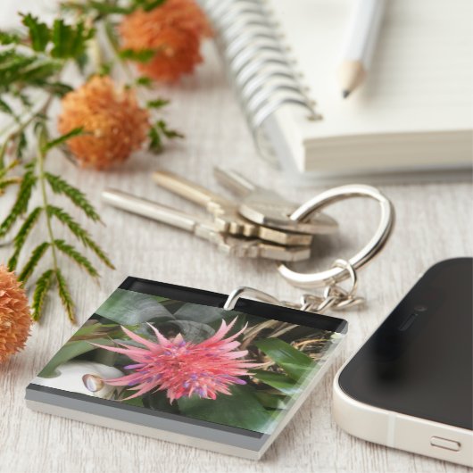 Bromelia Bloem Sleutelhanger (Voorkant Rechts)