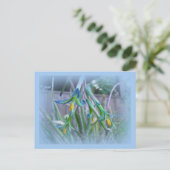 Bromeliad Blossom op blauw Briefkaart (Staand voorkant)