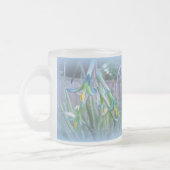 Bromeliad Blossom op blauw Matglas Koffiemok (Links)