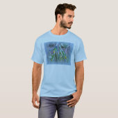 Bromeliad Blossom op blauw T-shirt (Voorkant volledig)