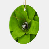 Bromeliad Green Botanische fotografie Keramisch Ornament (Rechts)