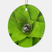 Bromeliad Green Botanische fotografie Keramisch Ornament (Links)
