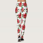 Bromeliad-Leggings in rood en wit Leggings (Achterkant)