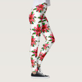 Bromeliad-Leggings in rood en wit Leggings (Rechts)