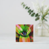 Bromeliad-macrofotografie Vierkante Visitekaartje (Staand voorkant)