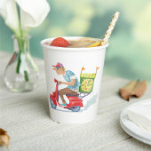 Bromfiets Pizza Levering Papieren Bekers