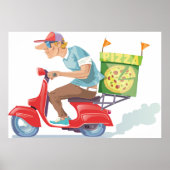 Bromfiets Pizza Levering Poster (Voorkant)
