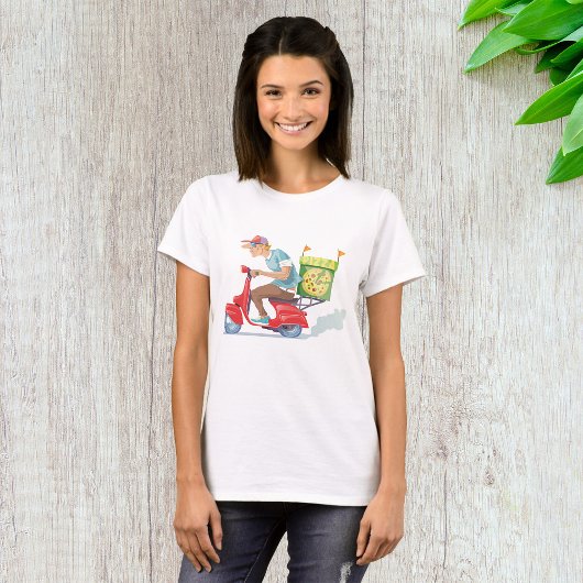 Bromfiets Pizza Levering T-shirt
