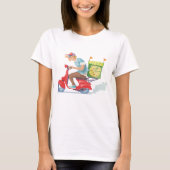 Bromfiets Pizza Levering T-shirt (Voorkant)