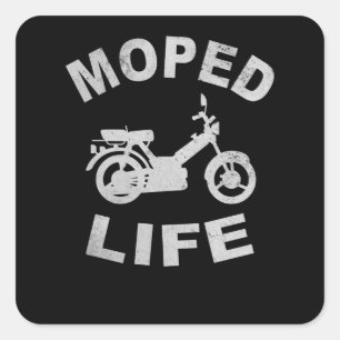 Bromfietsliefhebbers Mofafaher Mofa Vierkante Sticker