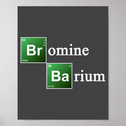 Bromine And Barium Periodic Table Chemistry Elemen Poster (Voorkant)