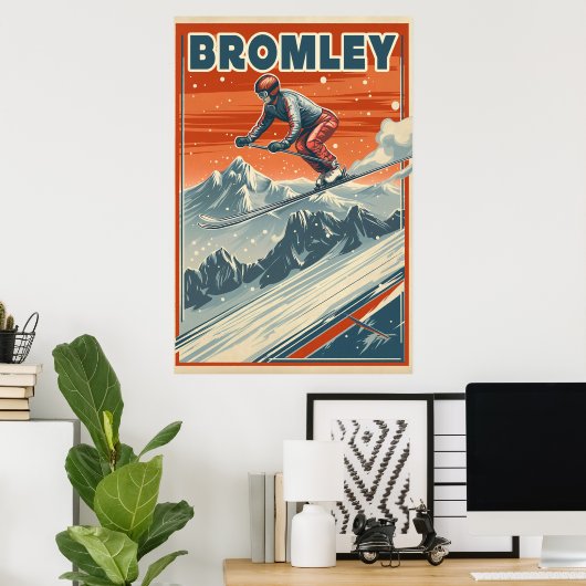 Bromley Mountain: Een  ski-Poster Poster (Thuiskantoor)