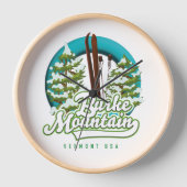 Bromley Mountain Peru Vermont US Ski logo Clock (Voorkant)