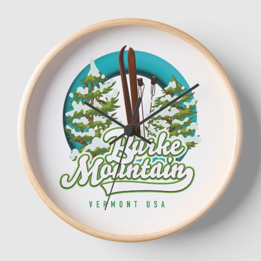 Bromley Mountain Peru Vermont US Ski logo Clock (Voorkant)