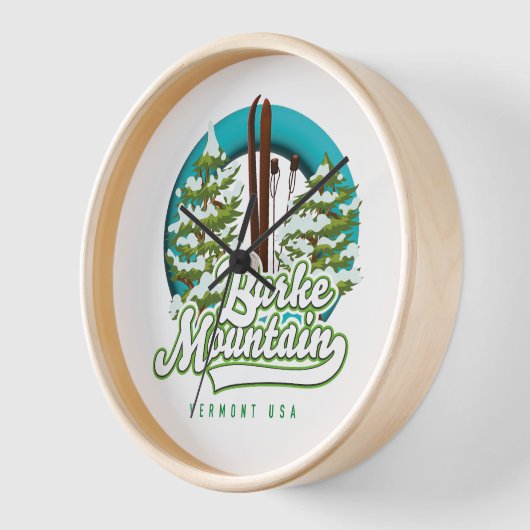 Bromley Mountain Peru Vermont US Ski logo Clock (Hoek)