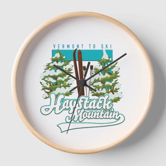 Bromley Mountain Peru Vermont US Ski logo Clock (Voorkant)