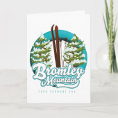 Bromley Mountain Peru Vermont US Ski logo Feestdagen Kaart (Voorkant)