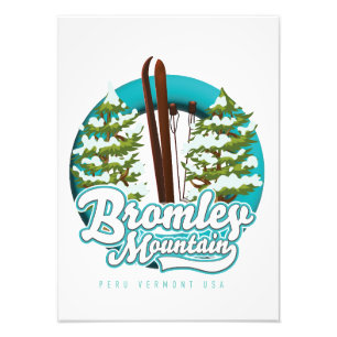 Bromley Mountain Peru Vermont US Ski logo Foto Afdruk