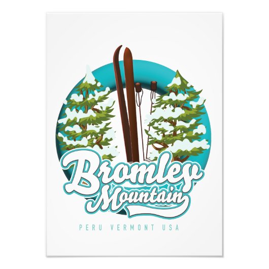 Bromley Mountain Peru Vermont US Ski logo Foto Afdruk (Voorkant)