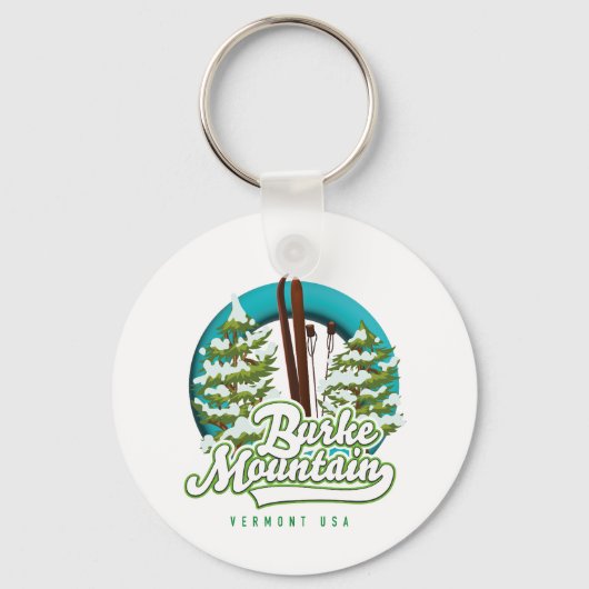 Bromley Mountain Peru Vermont US Ski logo Klok Sleutelhanger (Voorkant)