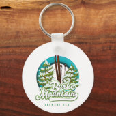 Bromley Mountain Peru Vermont US Ski logo Klok Sleutelhanger (Achterkant)