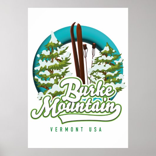 Bromley Mountain Peru Vermont US Ski logo Poster (Voorkant)