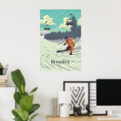 Bromley Vermont Skigebied Reisposter Poster (Thuiskantoor)