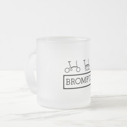 Brompton Bike Frosted 10 oz Frosted Glass Mok (Voorkant links)