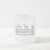 Brompton Bike Frosted 10 oz Frosted Glass Mok (Center)